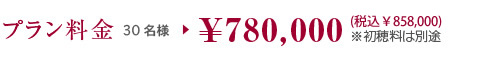プラン料金・30名様・\780,000